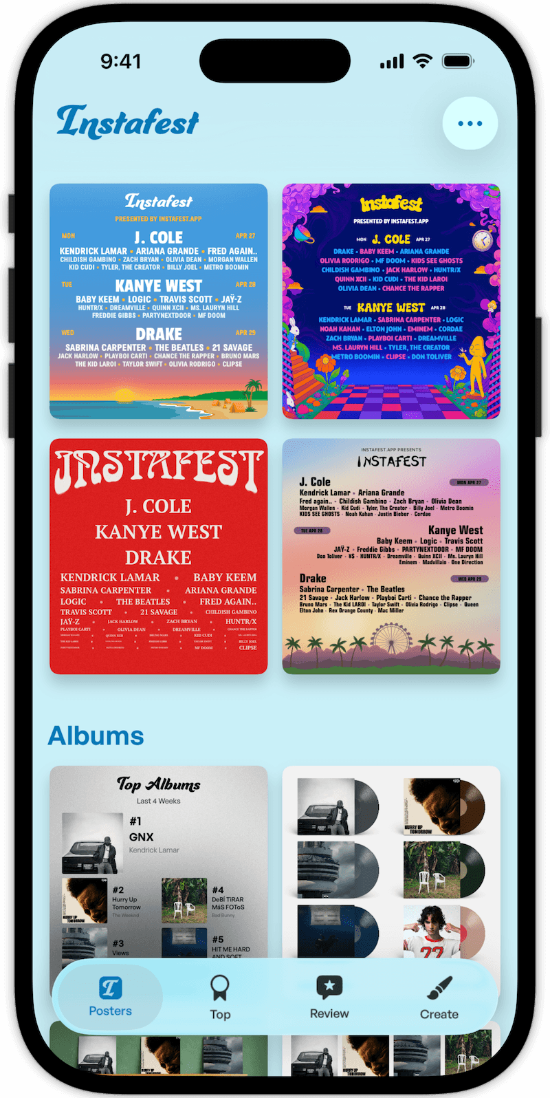 Instafest app preview screenshot