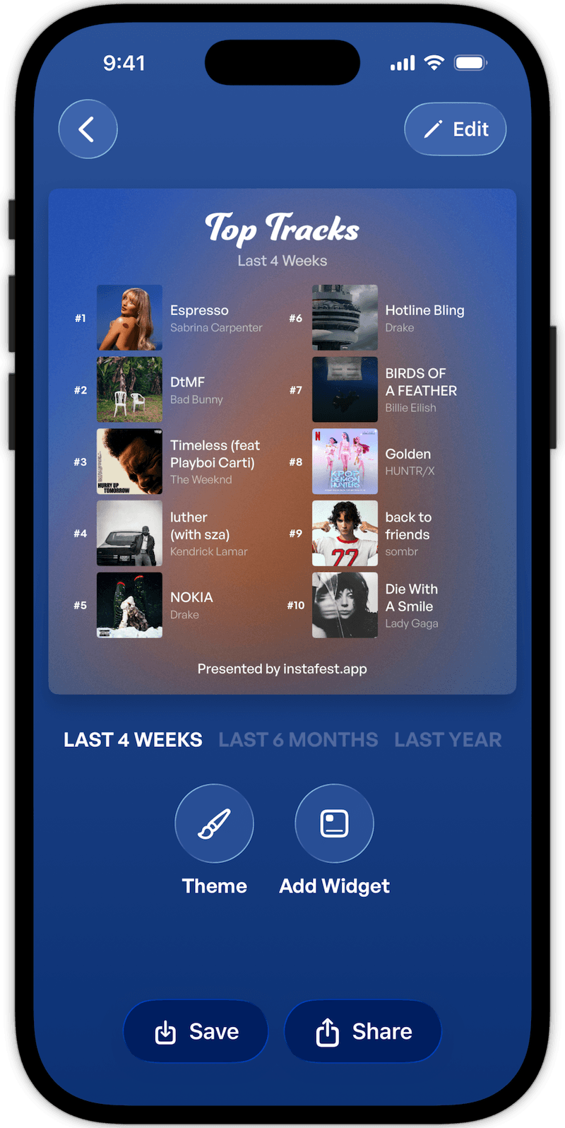 Instafest app preview screenshot